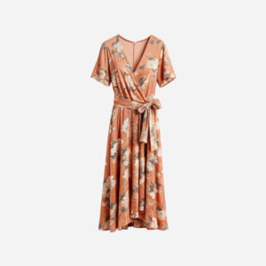 Floral orange summer dress